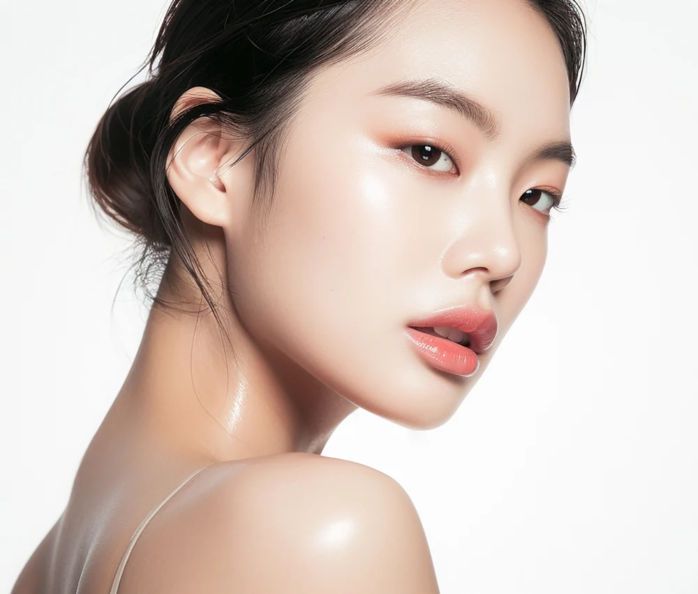 Close-up of a young woman with flawless complexion demonstrating Onda skin treatment results