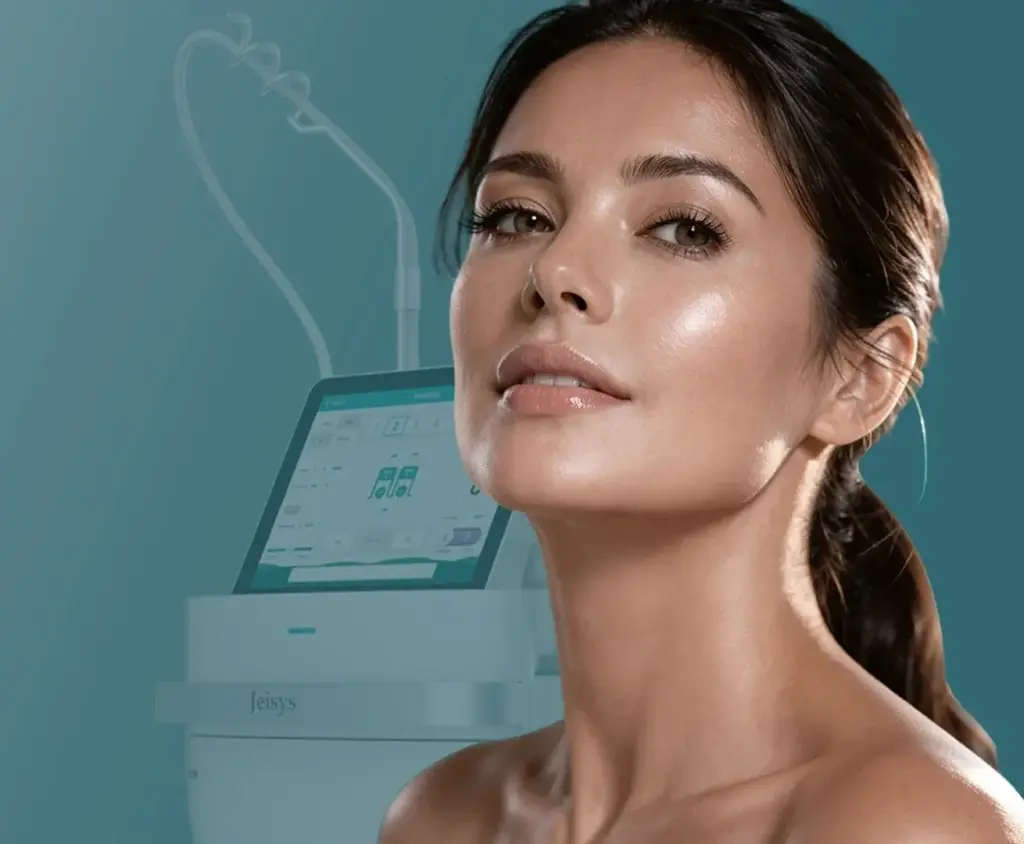 Woman with radiant complexion featuring firm skin from Potenza RF microneedling.
